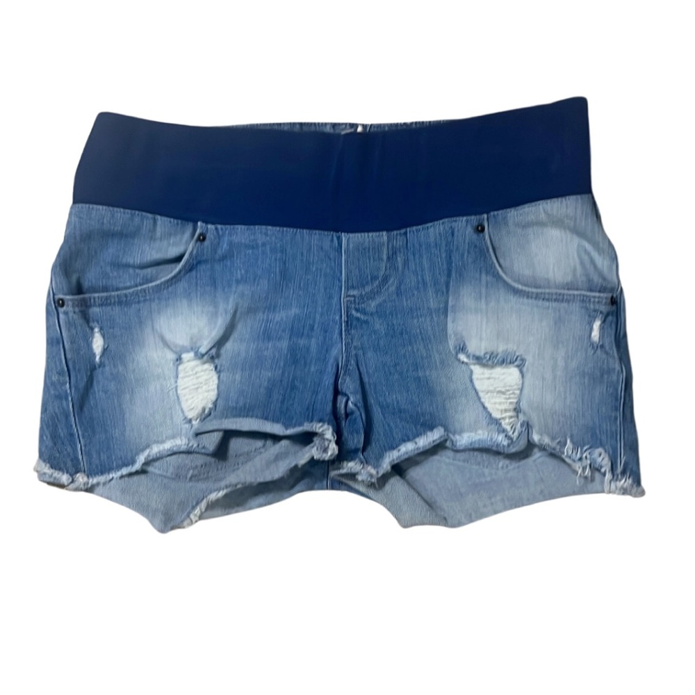 ASOS Size 2 Distressed Denim Maternity Shorts